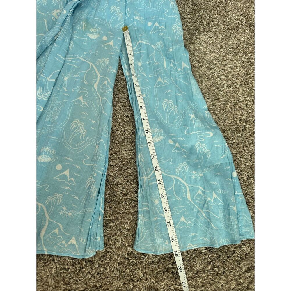 & Other Stories Paris Atelier Slit Crepe Midi Skirt Belt Blue Palm Tree Shell 4 - Picture 11 of 16